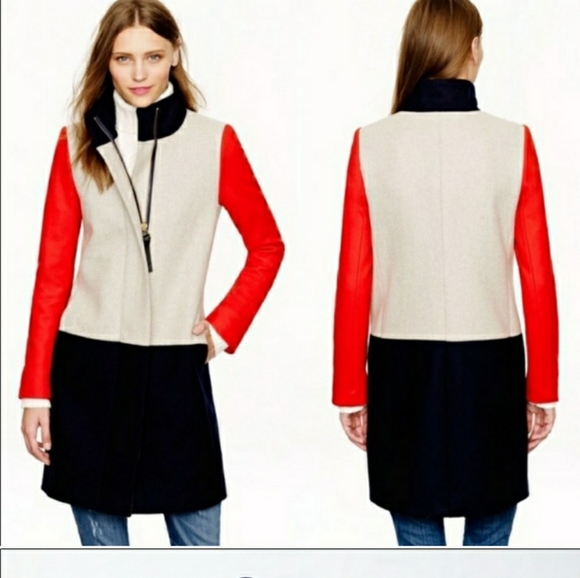 J.Crew Colorblock Coat - Size 00 - Picture 6 of 15
